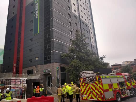 The fire at the building in Leeds city centre
