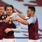 DANGER MEN: Aston midfielder John McGinn, right, with Ross Barkley, left, and Jack Grealish, centre. Photo by Peter Powell - Pool/Getty Images.
