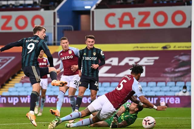 FAITH: In Leeds United striker Patrick Bamford shown by Whites head coach Marcelo Bielsa is again rewarded as the forward nets his first goal as part of a hat-trick in Friday's 3-0 romp at Aston Villa. Photo by Laurence Griffiths/Getty Images.