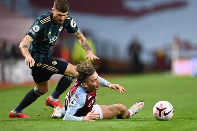CONTROLLED - Leeds United kept Jack Grealish under control for almost all of the second half as Aston Villa struggled to get back into the game. Pic: Getty