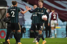 SIX APPEAL: Leeds United striker Patrick Bamford is congratulated by team mate Luke Ayling after his hat-trick in Friday's 3-0 win at Aston Villa took him to half a dozen goals already for the new campaign. Photo by Nick Potts - Pool/Getty Images