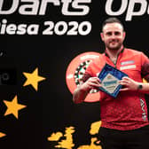 Joe Cullen celebrates his win. Picture by Henning Roesner/PDC Europe.