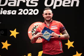 Joe Cullen celebrates his win. Picture by Henning Roesner/PDC Europe.