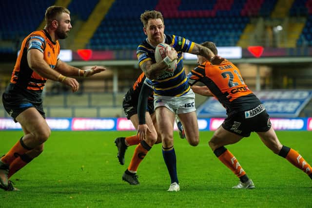Richie Myler on the charge for the line. Picture: Bruce Rollinson.