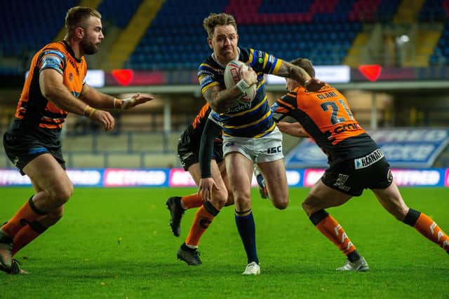 Richie Myler on the charge against Castleford Tigers.Picture: Bruce Rollinson.