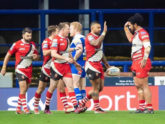 Salford beat St Helens at Headingley on Monday. Picture by  Allan McKenzie/SWpix.com.