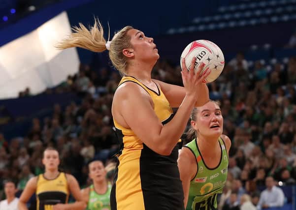 Leeds Rhinos Netball's new signing Donnell Wallam in action for Western Australia All Stars against West Coast Fever. Picture: Paul Kane/Getty Images.