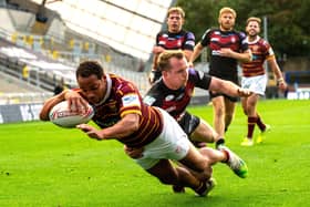Milestone: Veteran Huddersfied Giants centre Leroy Cudjoe.