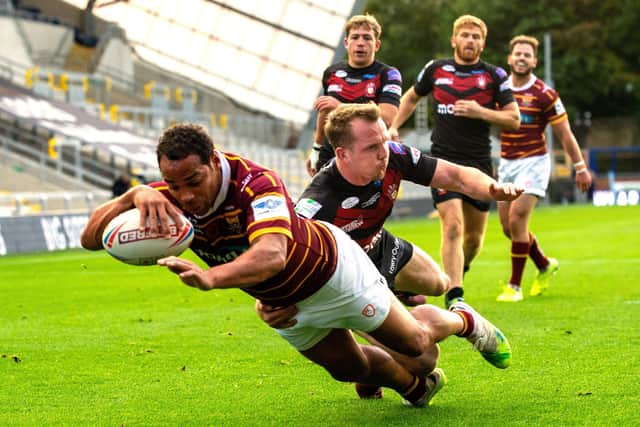 Milestone: Veteran Huddersfied Giants centre Leroy Cudjoe.