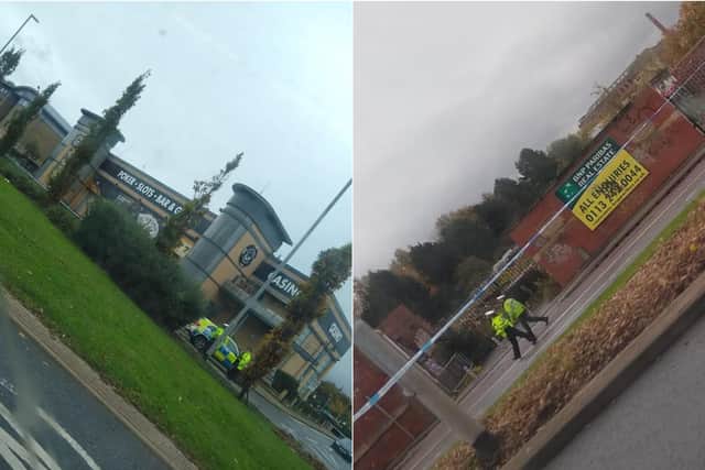 The police cordon on Kirkstall Road