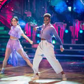 Nicola Adams and Katya Jones on Saturday's Strictly Come Dancing. Picture: Guy Levy/BBC/PA