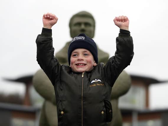 Jacob Newson completed the walk on his seventh birthday