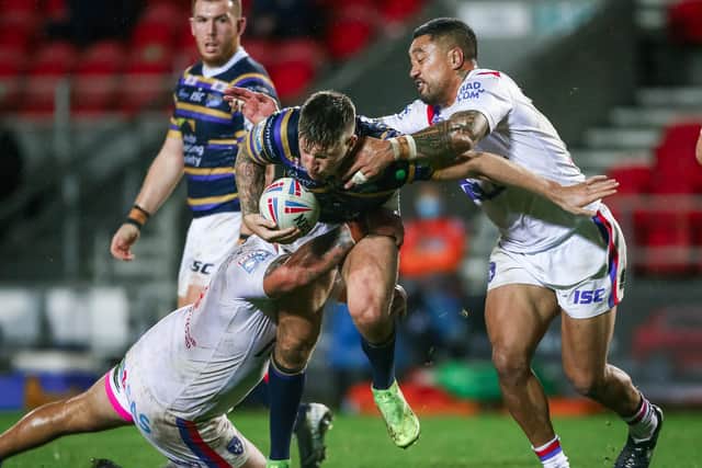 Leeds Rhinos' Alex Mellor in action against Wakefield Trinity before his sin-binning. (ALEX WHITEHEAD/SWPIX)