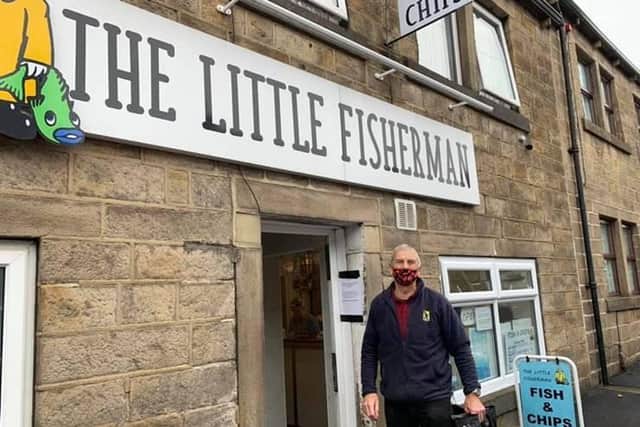 Volunteer Ed Haigh who has been delivering fish and chipsto elderly residents for Aireborough Voluntary Services to the Elderly (AVSED) charity.