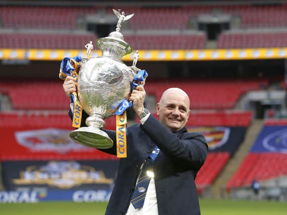 Leeds Rhinos - under coach Richard Agar - are back in contention to add the Super League title to their Challenge Cup win. Picture by Ed Sykes/SWpix.com.