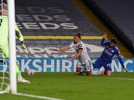 Leeds United's Luke Ayling in action against Leicester City. (Getty)