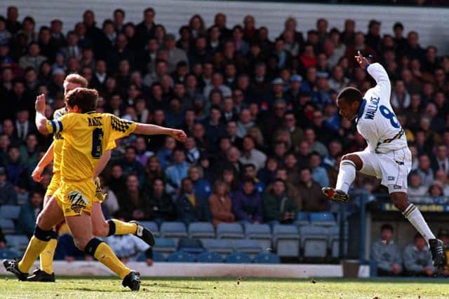 Rod Wallace fires home against Tottenham Hotspur in April 1994.