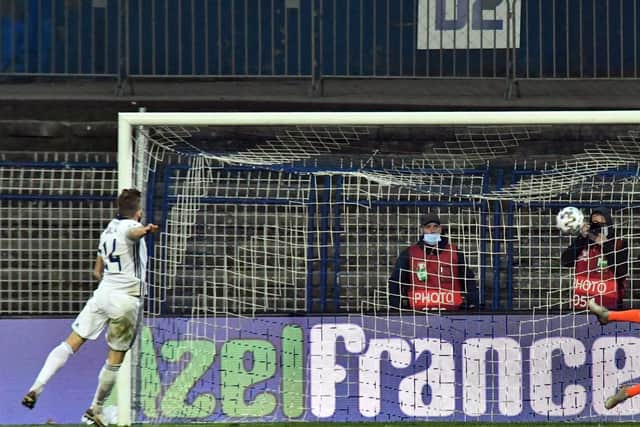 BIG GAME - Stuart Dallas scored from the spot in Northern Ireland's penalty shoot-out win over Bosnia and Herzegovina in the play-off semi-final. Pic: Getty