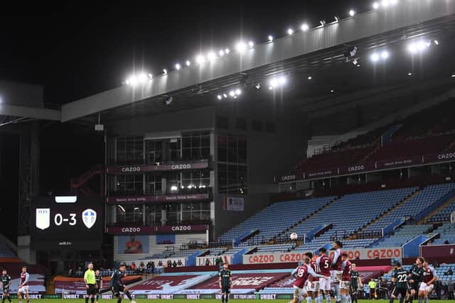 CONTROVERSIAL: Leeds United's clash at Aston Villa, above, was selected as pay per view. Photo by Laurence Griffiths/Getty Images.