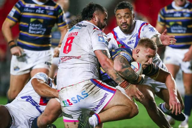 Mikolaj Oledzki making his presence felt recently against Wakefield Trinity. Picture: Alex Whitehead/SWpix.com.