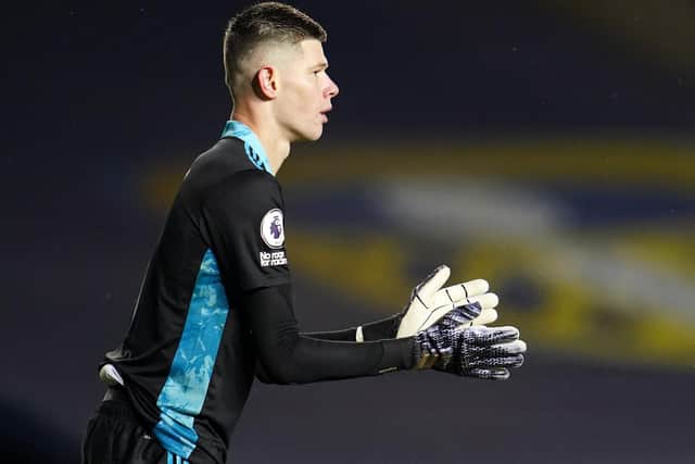 CONFIDENCE: From Leeds United goalkeeper Illan Meslier. Photo by Jon Super - Pool/Getty Images.