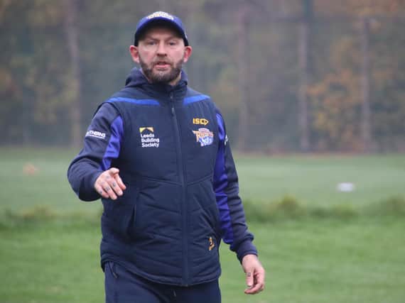 Sean Long at his first Rhinos training session. Picture by SWpix.com