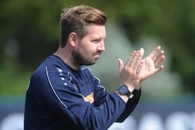 Farsley Celtic manager Adam Lakeland. Picture: Steve Riding.