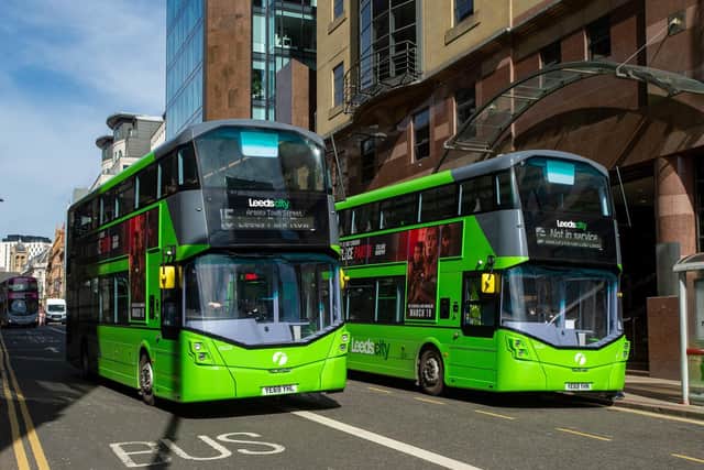 First buses on Park Row, Leeds