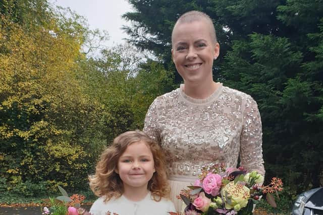 Tammi Morrell-Knapton pictured on her wedding day with daughter Isabella.