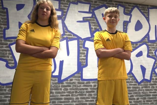 Beeston Juniors with some of the kits donated by adidas