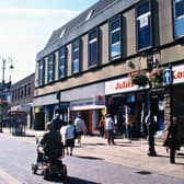 Looking south along Queen Street from its junction with Wesley Street at the building that Wesley Street Sunday School was pulled down for - a Tesco supermarket.