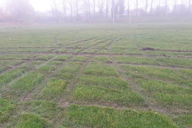 A rugby league club based in Leeds has been left reeling after their pitch was ripped up by callous quad bikers.