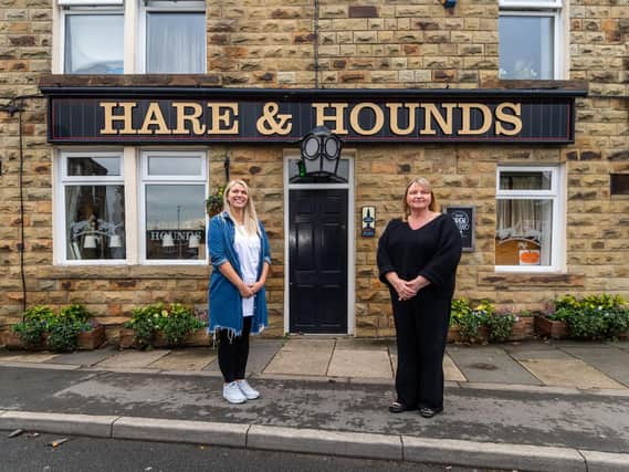 Hare and Hounds pub on Batley Road, West Ardsley, has been nominated for the YEP Big Thank You Awards. Pictured (left to right) Keelie Moorby, bar manager, with landlady Jackie Fairburn. Picture: James Hardisty