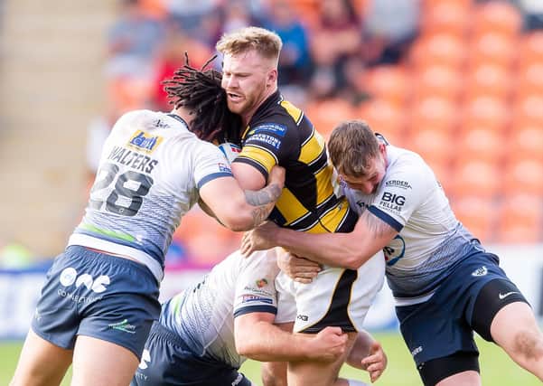 IN THE RUNNING: York City Knights and Featherstone Rovers are among eight teams in with a chance of securing the 12th place in Super League 2021. Picture: Allan McKenzie/SWpix.com