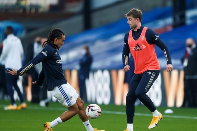 Leeds United warm-up at Selhurst Park. (Getty)