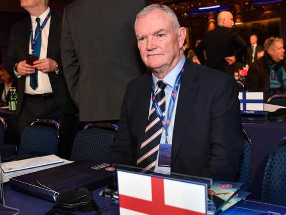 STEPPED DOWN: FA Chairman Greg Clarke has this evening stepped down from his position, hours after issuing an apology for a reference he made to black players. Pic: Getty