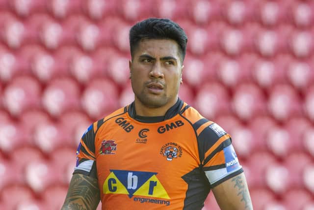 Castleford Tigers' Sosaia Feki missed virtually the whole 2020 campaign due to injury. Picture: Tony Johnson.