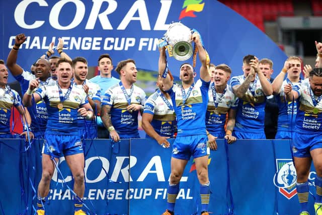 Rhinos won the Challenge Cup at Wembley last month. Picture by Michael Steele/Getty Images.