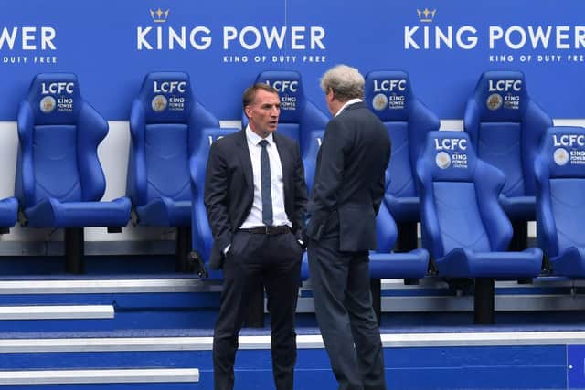 PERCEIVED SLIGHT - Both Brendan Rodgers, left, and Roy Hodgson, right, were rubbed up the wrong way by the phrasing of questions after beating Marcelo Bielsa's Leeds United 4-1. Pic: Getty