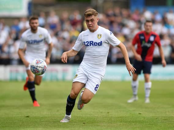 SUPERB PERFORMANCE - Leeds United prospect Alfie McCalmont impressed Harry Kewell in Oldham Athletic's 3-1 win over Bradford City in the EFL Trophy last night.