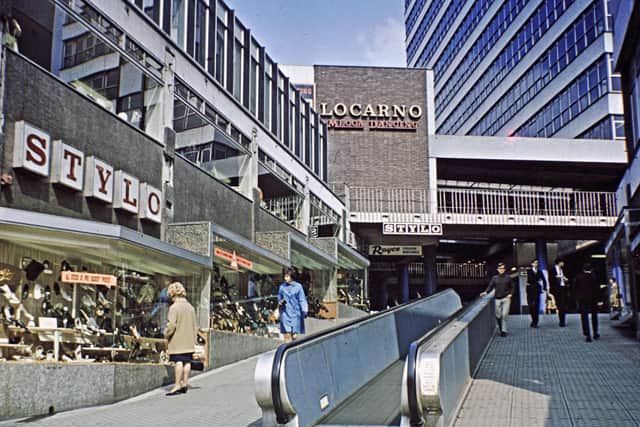the entrance to the Merrion Centre from Merrion Street circa 1967. PIC: Leeds Libraries, www.leodis.net