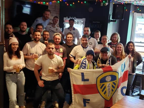The Leeds United Toronto supporters club at a meet up.