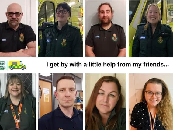 Some off the Yorkshire Ambulance Service staff who star in the music video (photo: Yorkshire Ambulance Service)