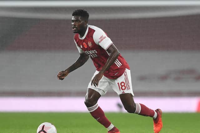 RACE AGAINST TIME: For new Arsenal star Thomas Partey, above, and Leeds United's England international Kalvin Phillips. Photo by David Price/Arsenal FC via Getty Images.