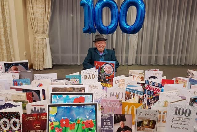 Herbert Miller celebrating his 100th birthday