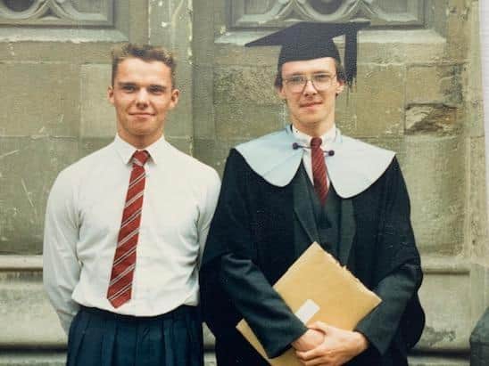 Jim Barwick and his late brother Alistair, pictured together on Alistair's graduation.