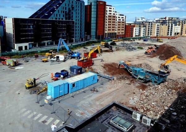 Demolition of the former Tetley's Brewery site in 2012.
