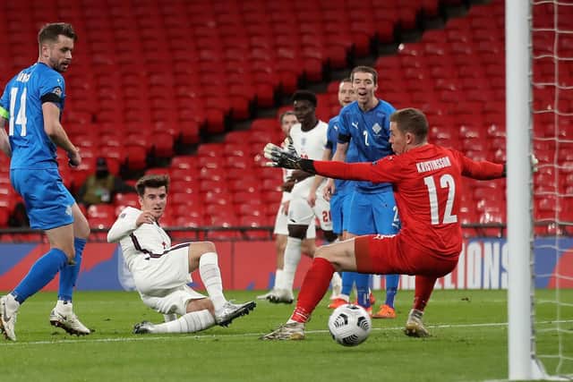 Mason Mount scores for England. (Photo by Carl Recine - Pool/Getty Images)