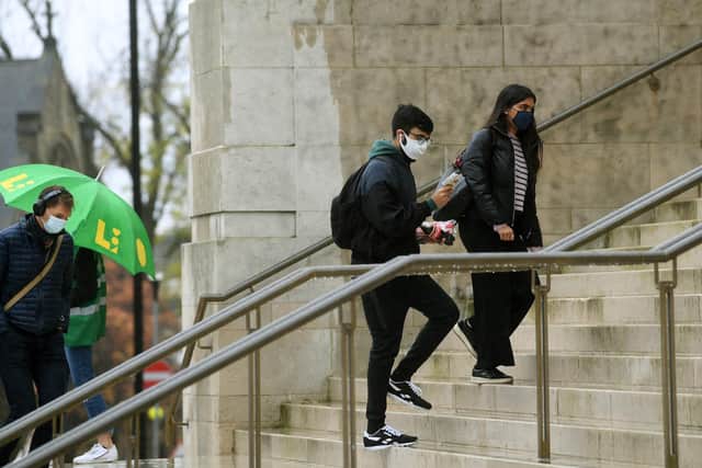 Students wear face coverings at the University of Leeds