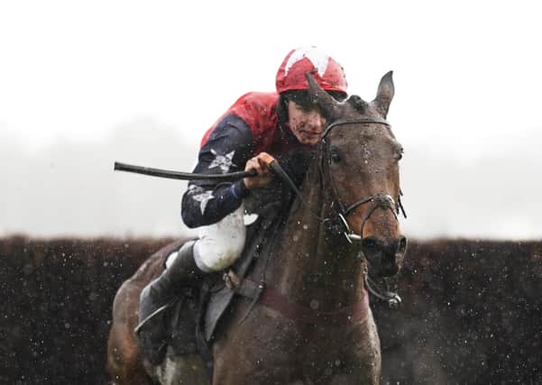 Charlie Deutsch and Espoir De Guye clearing the last to win The Plymouth Gin Handicap Chase at Ascot last December. Picture: Alan Crowhurst/Getty Images.